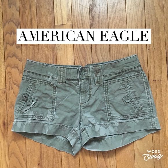 American Eagle Outfitters Pants - American Eagle Green Camo Shorts-Size 0
